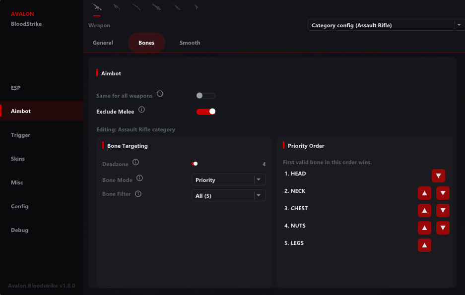 Bloodstrike Memory Bone priority menu