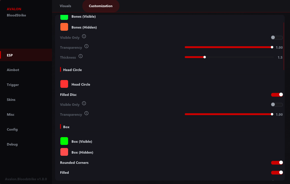 Bloodstrike Memory Customization menu