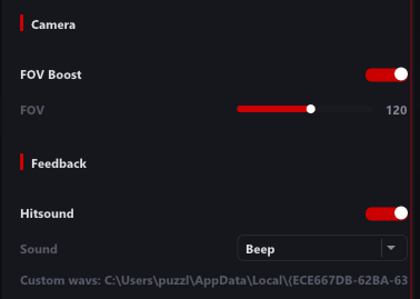 Bloodstrike Memory FOV and hitsound menu