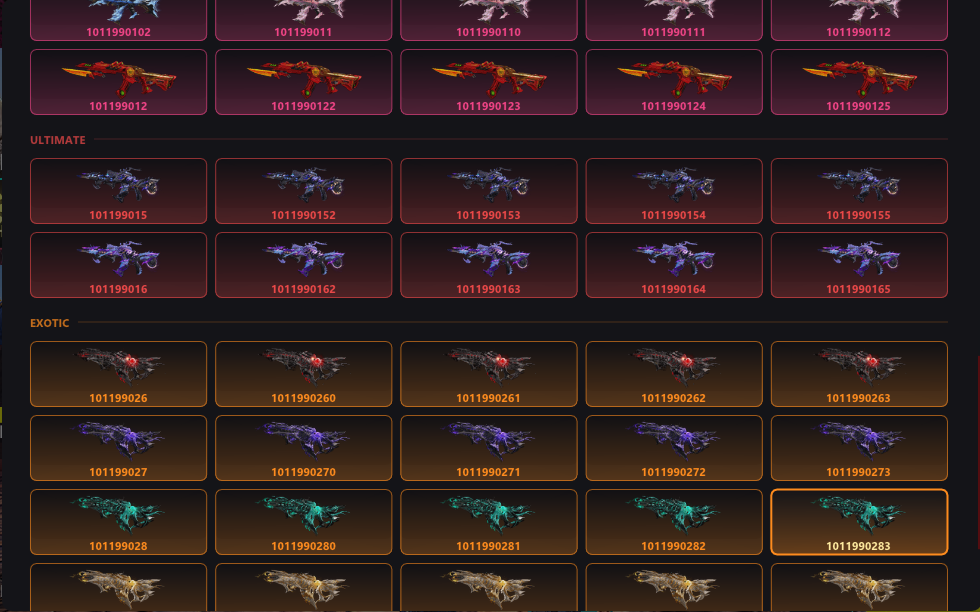 Bloodstrike Memory Gun skins menu